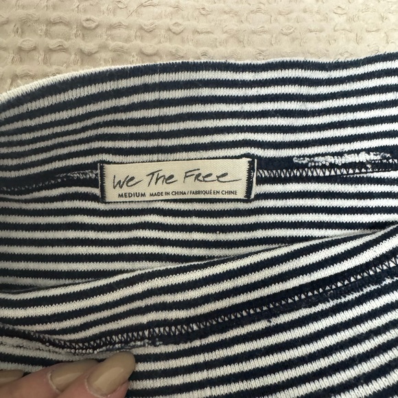 We The Free Navy and White Striped Boat Neck Top Medium - Picture 3 of 3